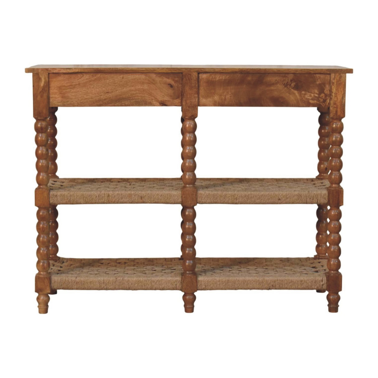 Solid Wood Spindle Woven Console