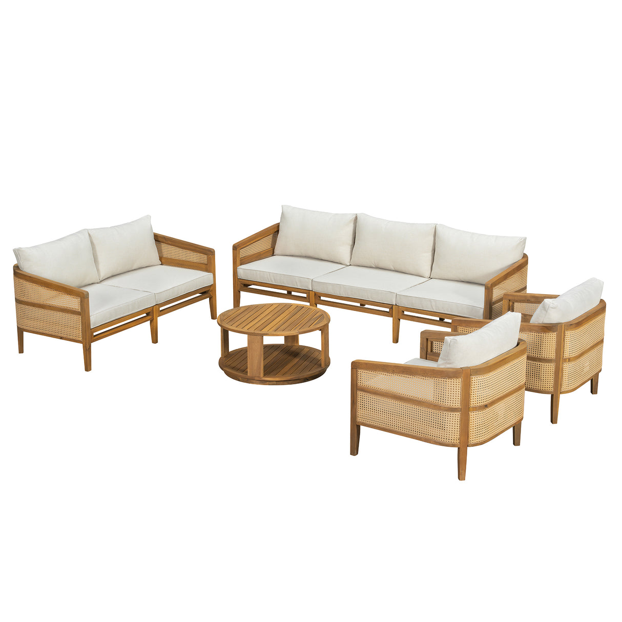 TOPMAX 5-Piece Acacia Wood Patio Furniture Set