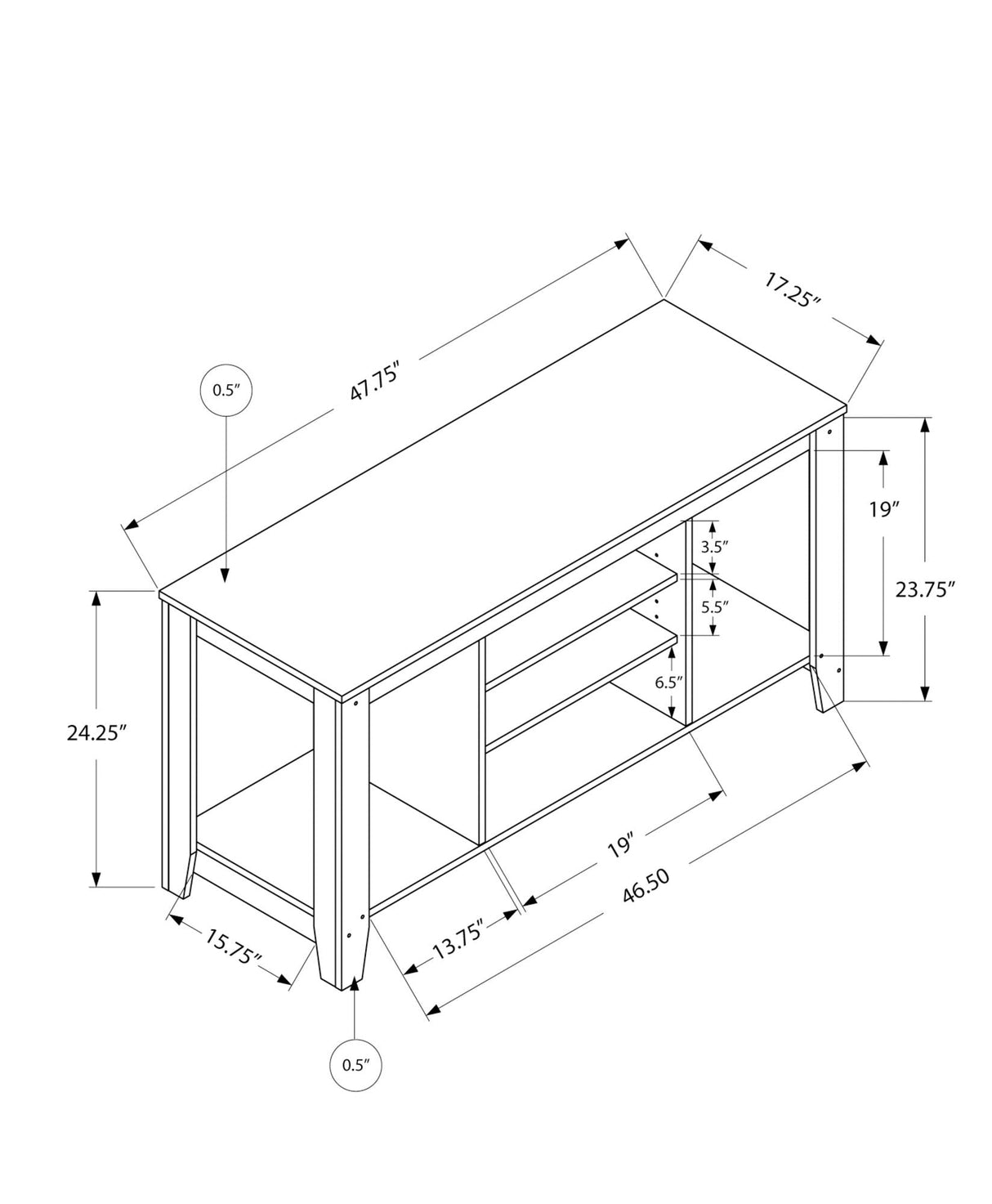 TV Stand, Console, Media Entertainment Center, Versatile Storage Shelves - Best Buy Furniture