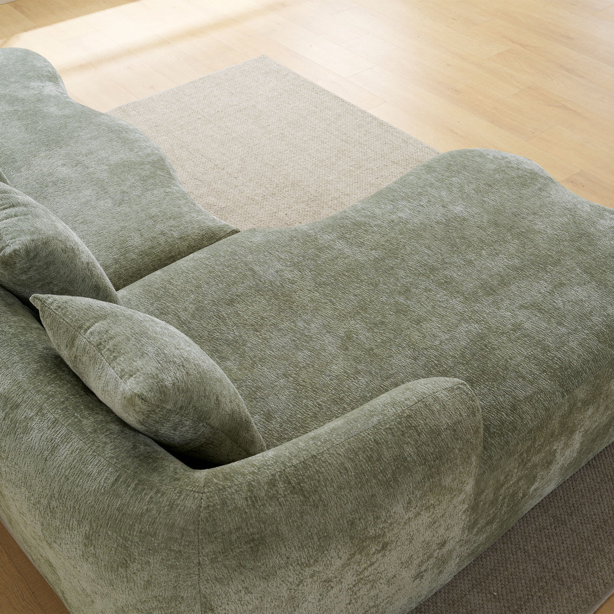 Modular L-Shape Sectional Sofa With Curved Chaise