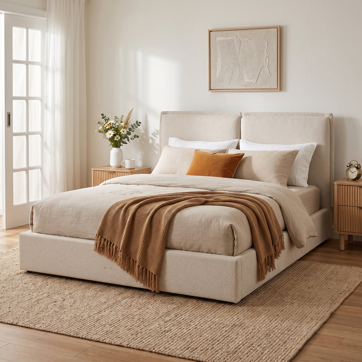 Double-Pillow Upholstered Bed Design