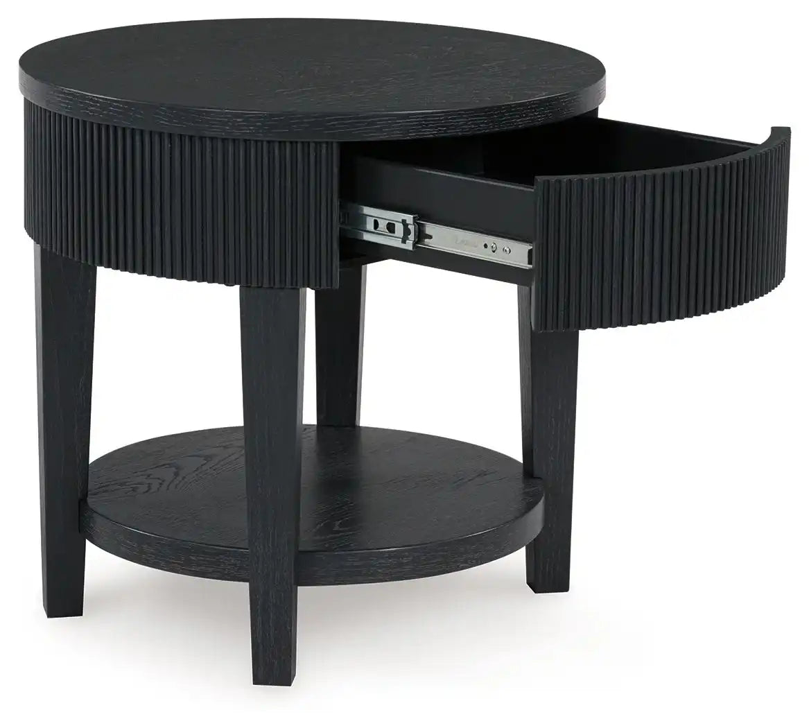 Marstream - Round End Table - Black - Best Buy Furniture