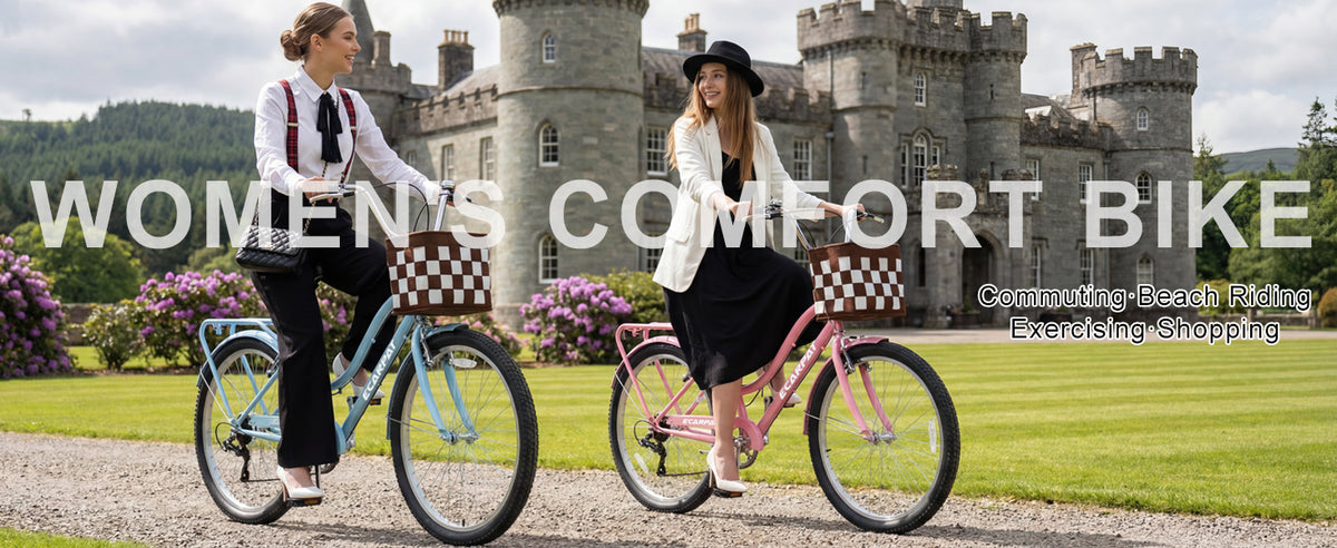 26 Inch 7-Speed City Commuter Bike with Lock & Detachable Basket