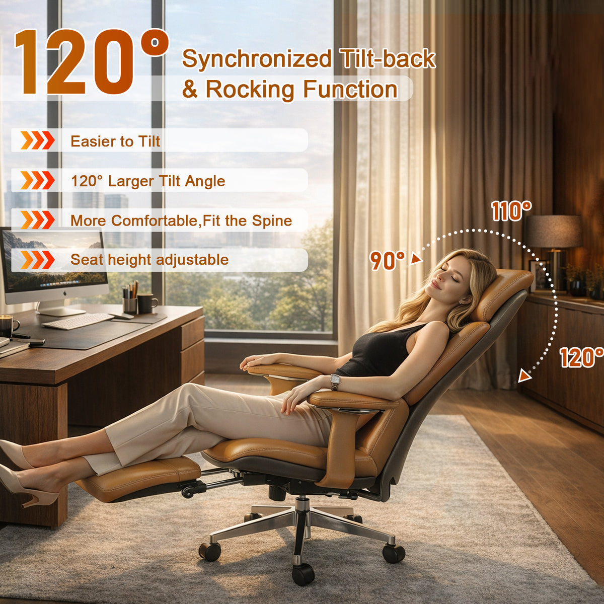 Ergonomic Leather Executive Office Chair