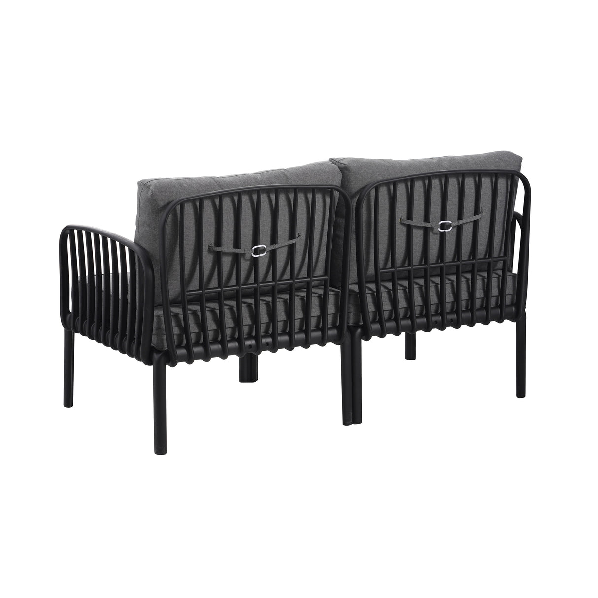 3 Piece Patio Conversation Sets, Modern Outdoor Patio Sectional Furniture Set with Square Coffee Table