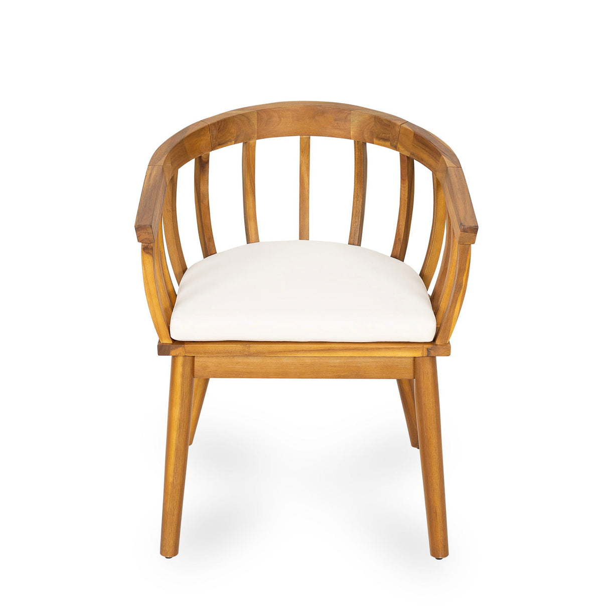 Klismos Dining Armchair Set of 2 - Teak / Beige