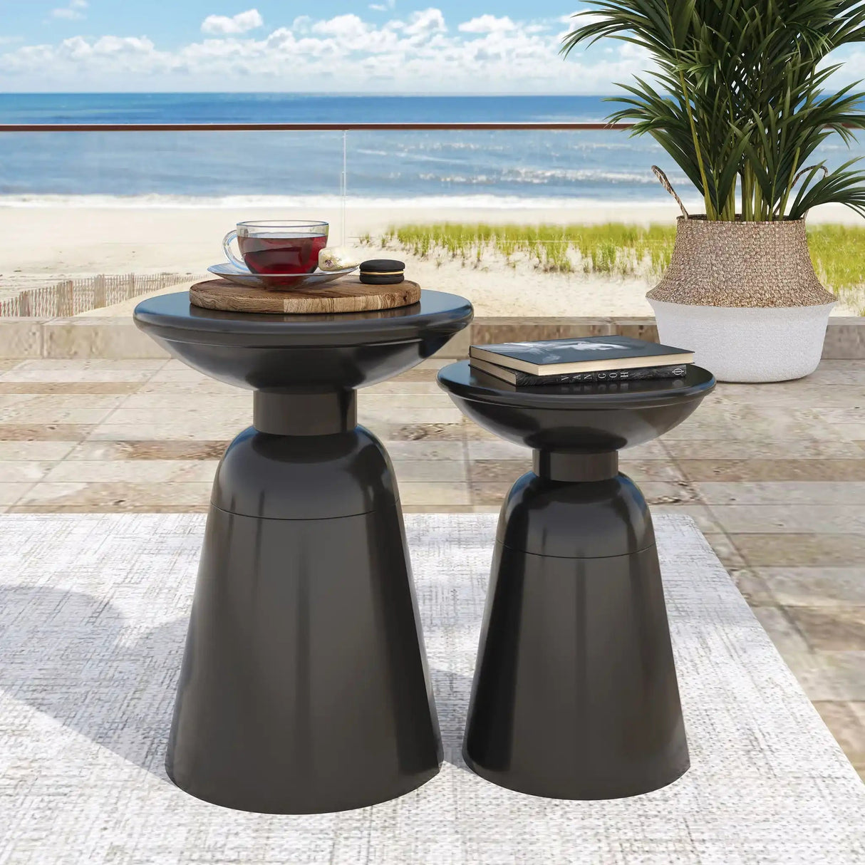 Serenita - Outdoor Side Tables With Flared Design (Set of 2) - Best Buy Furniture