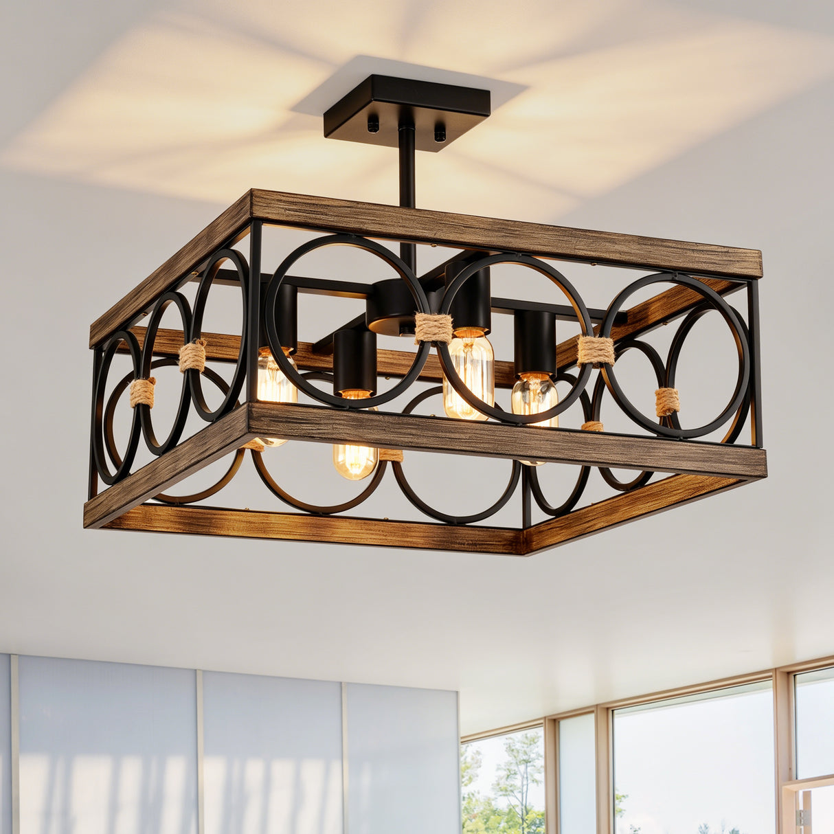 4-Light Square Kitchen Island Lights