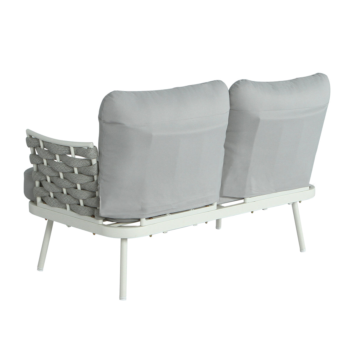 Mariano Steel 4-Pieces Conversation Set, Off White & Grey