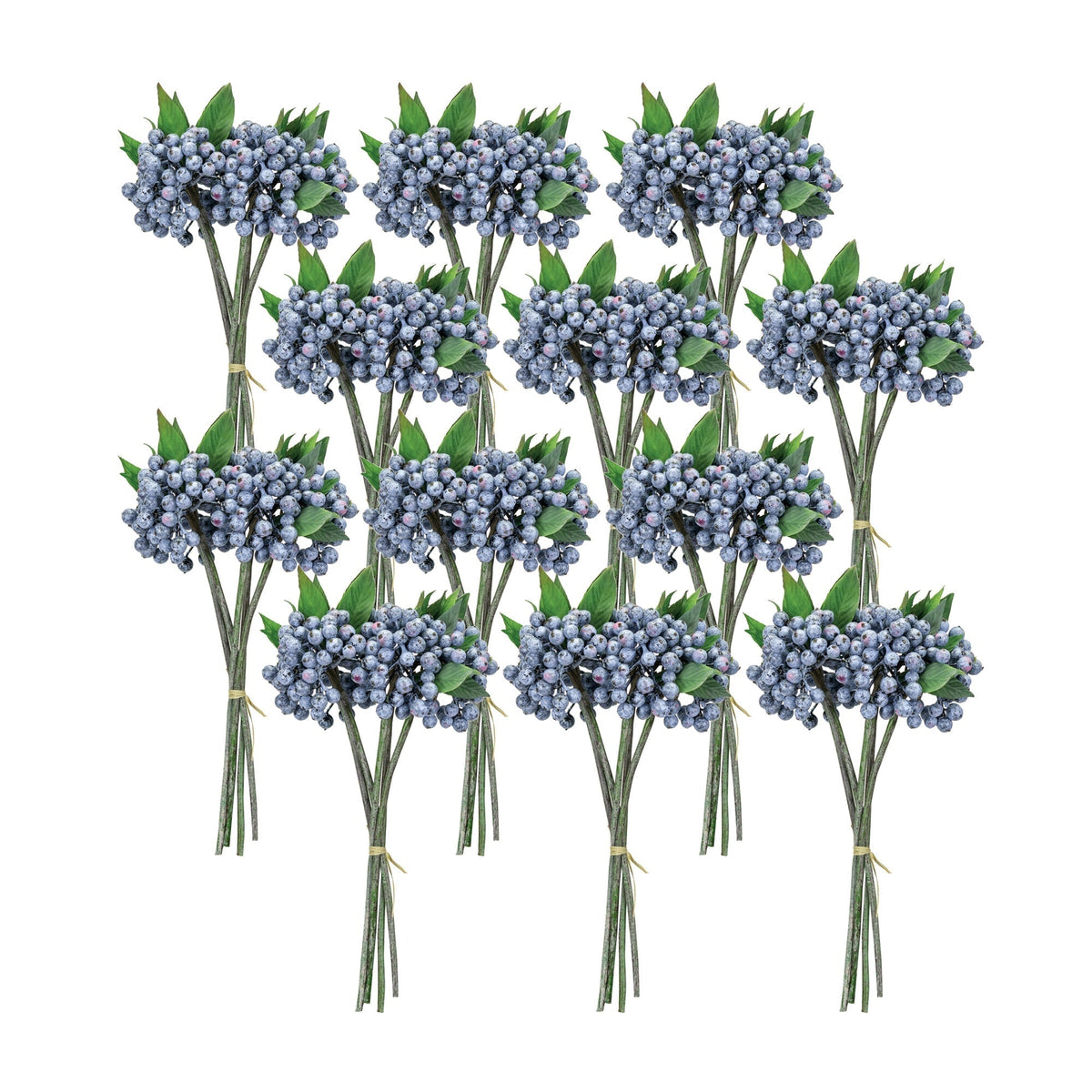 Blue-Berry-Foliage-Bundle-(Set-of-12)-Artificial-Flowering-Plants