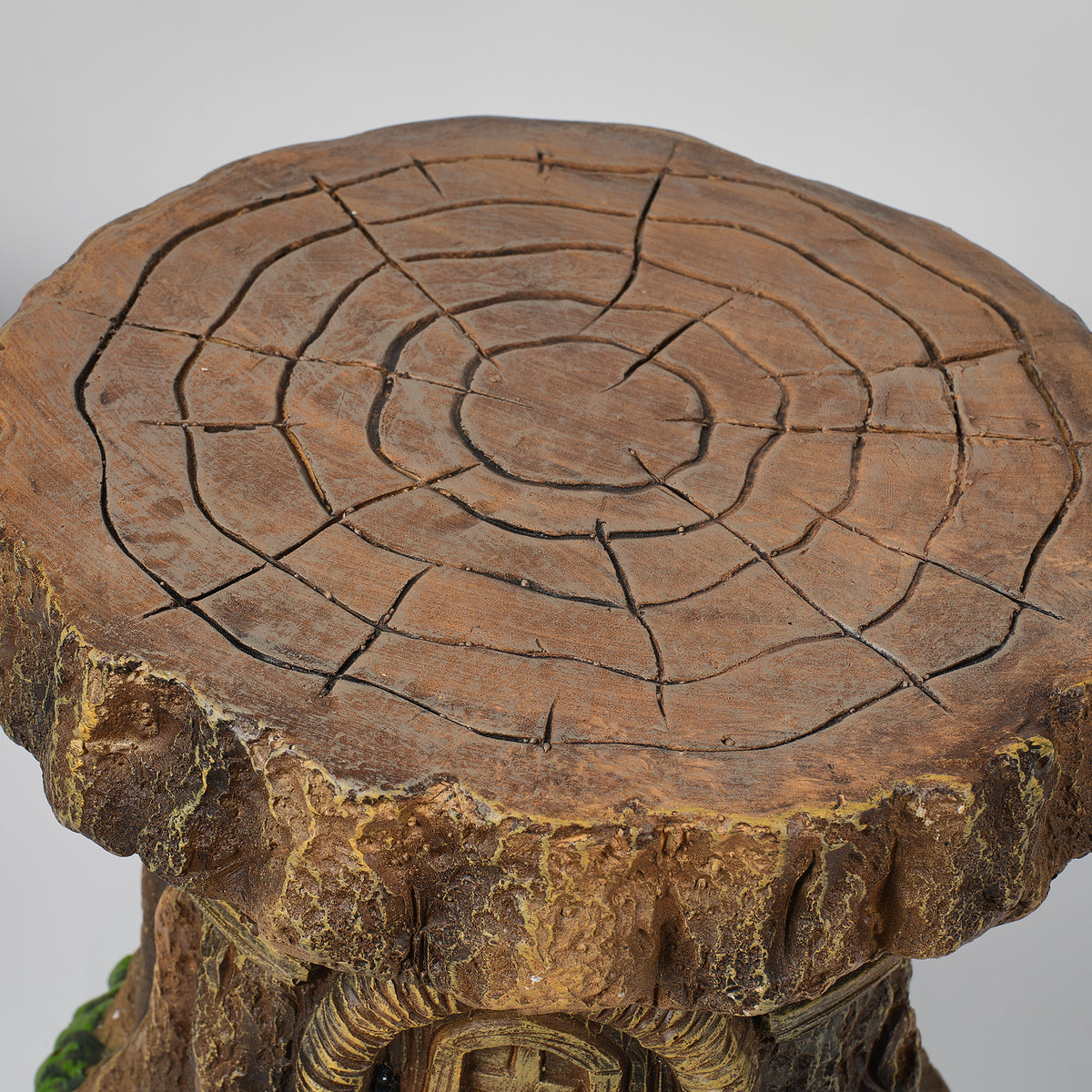 Tree Stump Fairy House Sculptures Garden Statue Stool with Whimsical Design