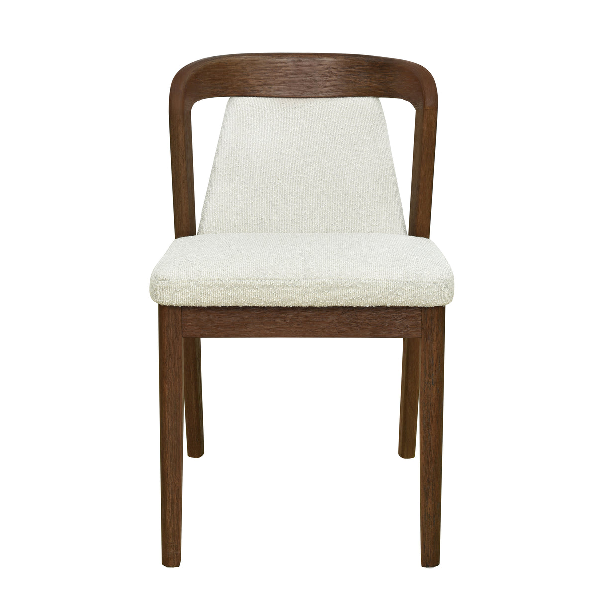 Upholstered Backrest Armless Dining Chairs (Walnut+Camel)