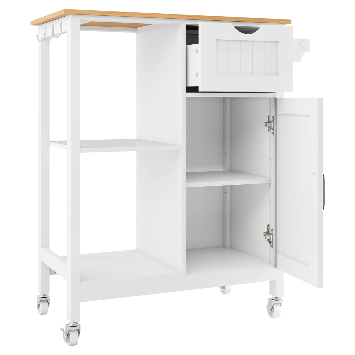 Kitchen Island Cart with Mobile Storage Cabinets