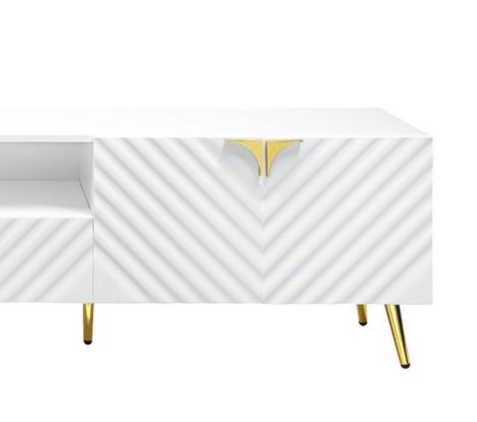 Gaines - High Gloss TV Stand - White - Best Buy Furniture