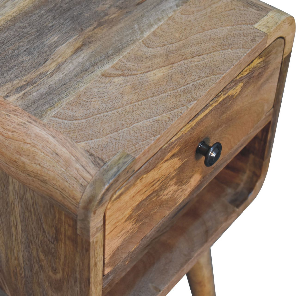 Solid Wood Mini Oak-ish Curve Lower Nightstand