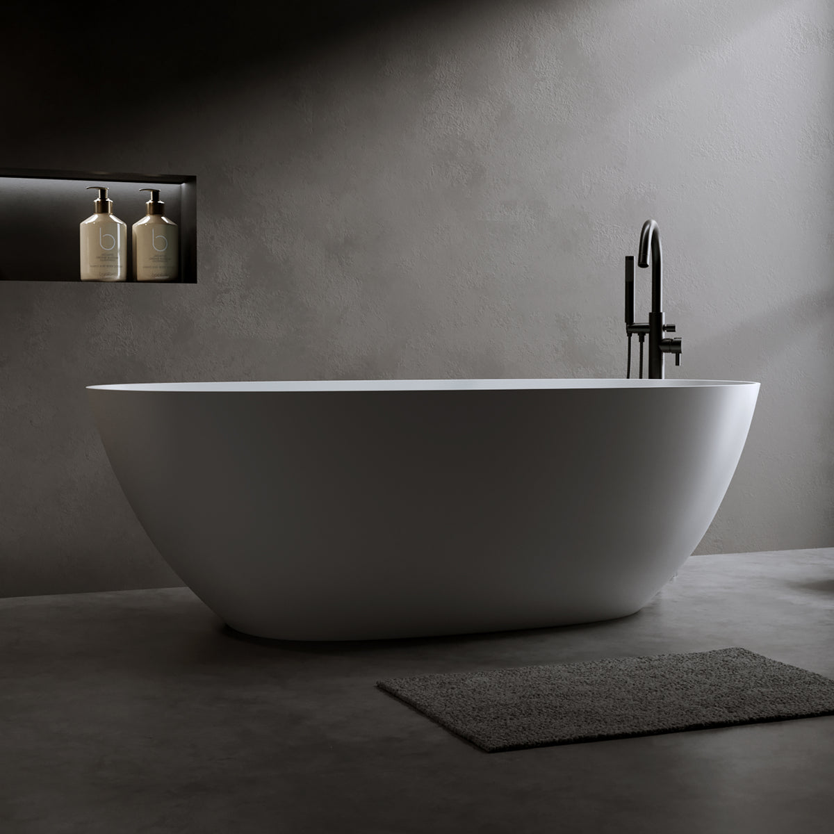 57" Solid Surface Matte Tub