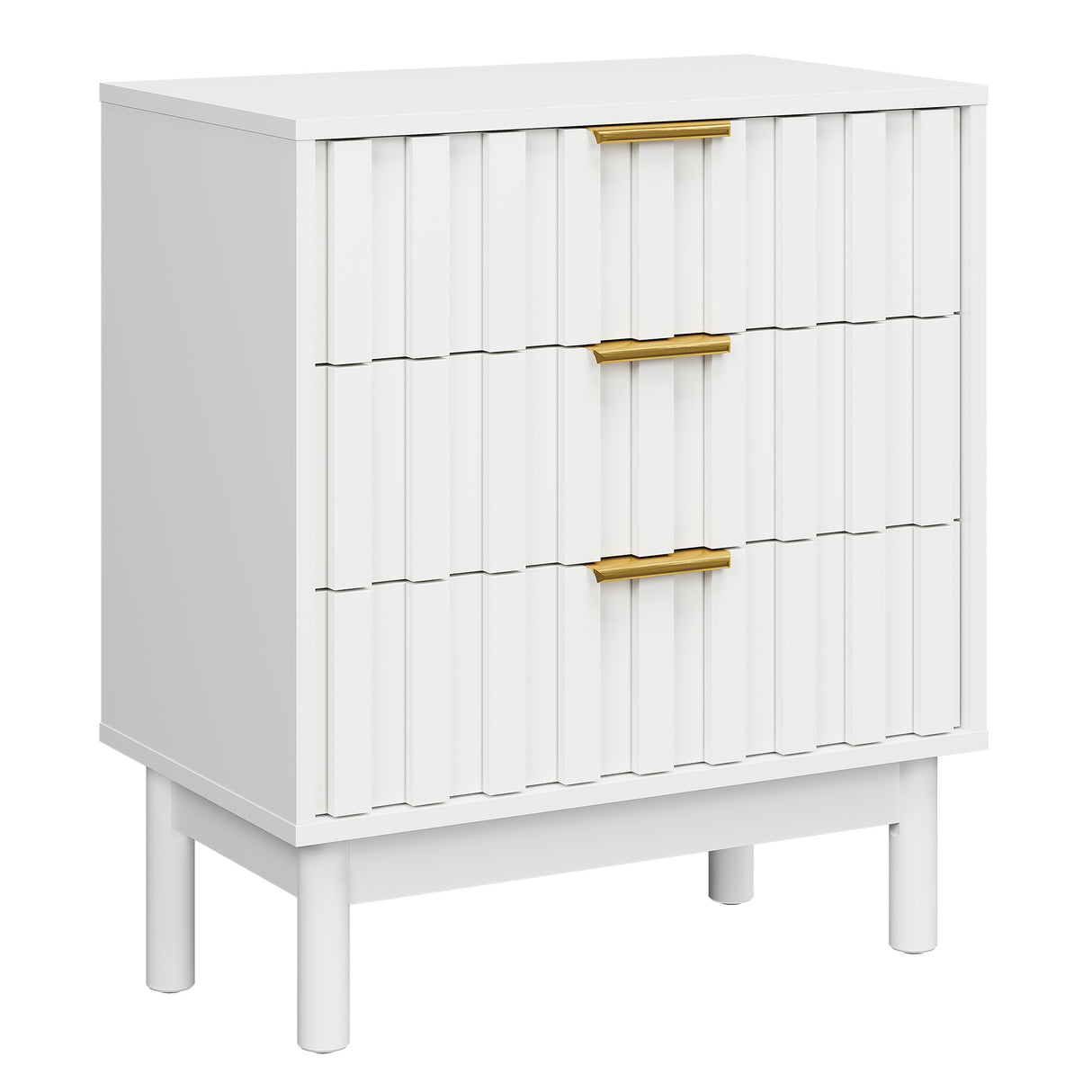3 Drawer Dresser with Fluted Panel Design