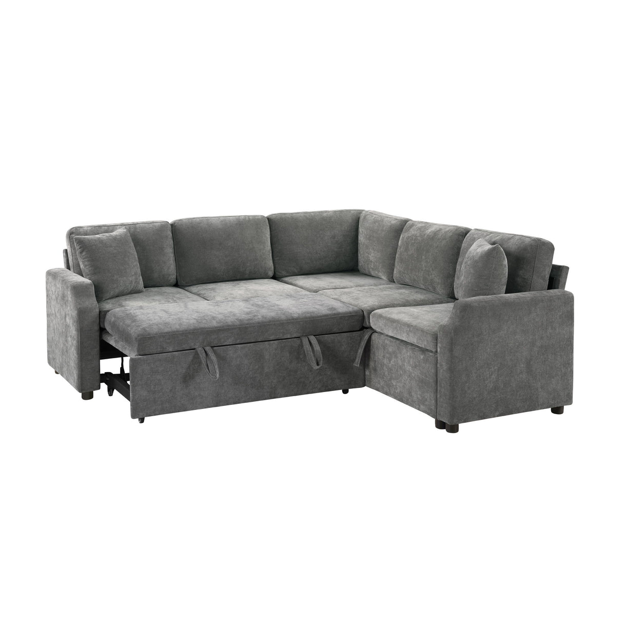 Modern L Shaped Sectional Sofa Bed With Hidden Storage Upholstery