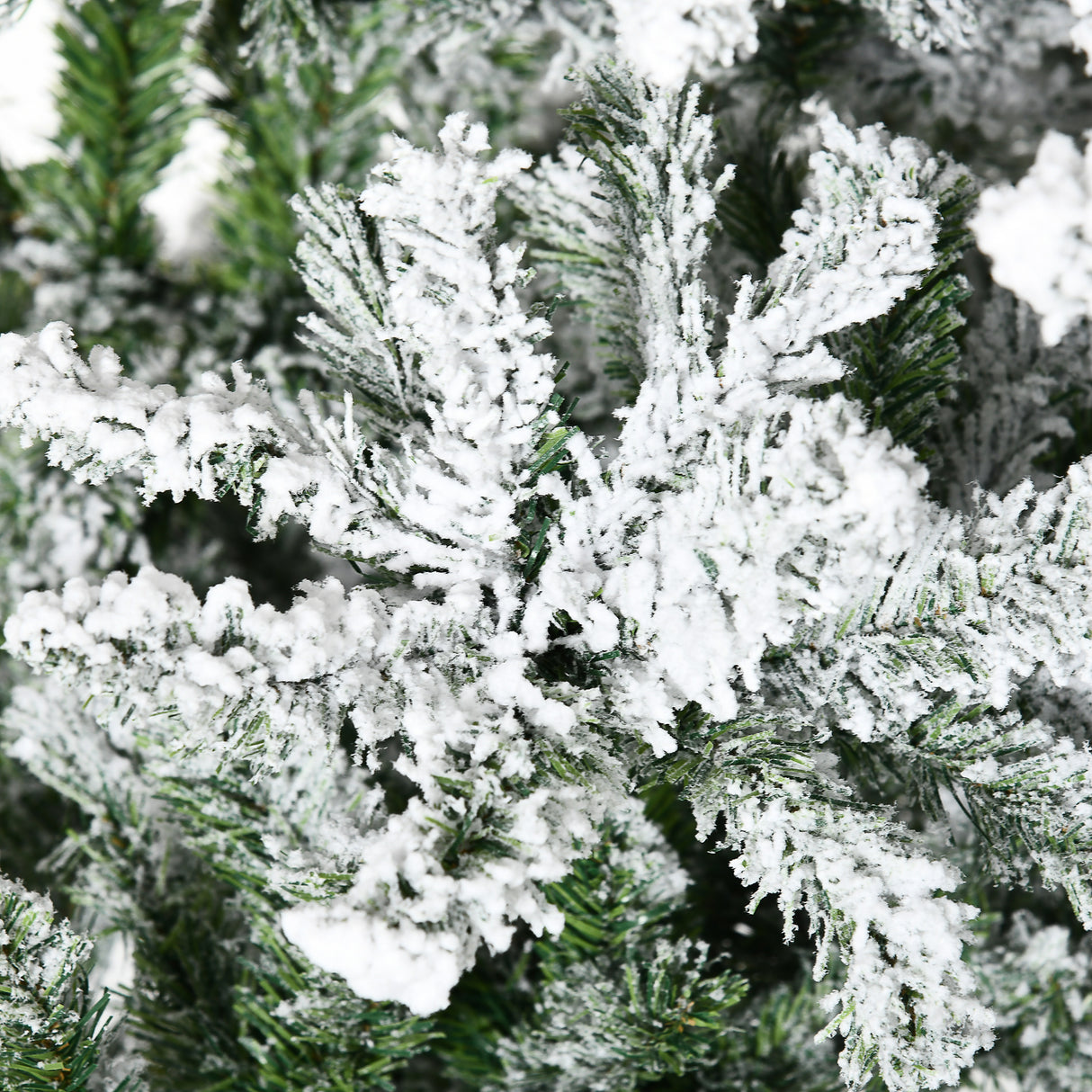 HOMCOM 9' Tall Unlit Snow Flocked Pine Artificial Christmas Tree