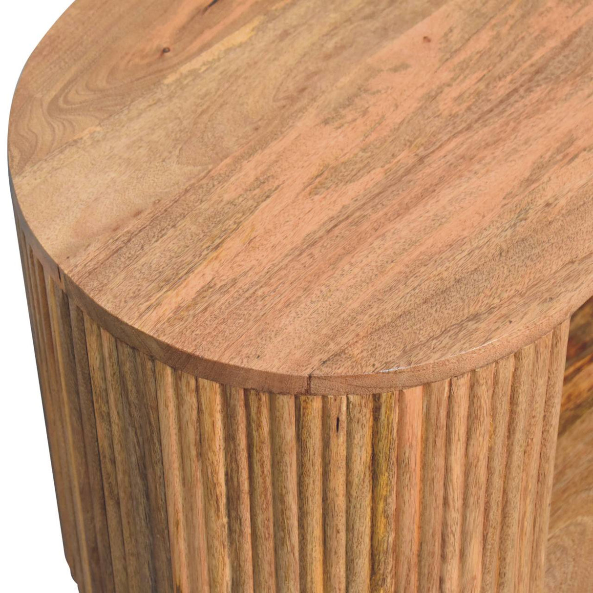 Solid Wood Soba Ball Coffee Table, Open Storage