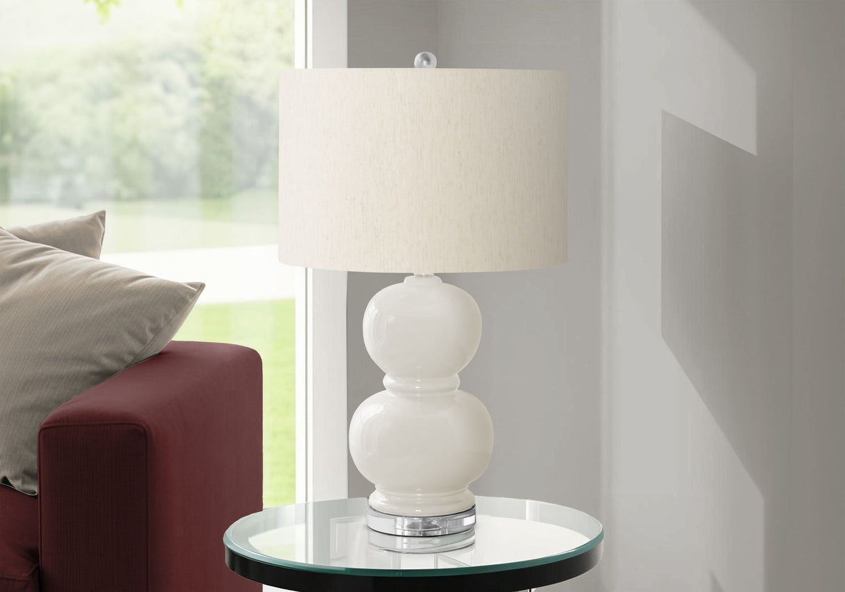 Contemporary Lighting, Ceramic Table Lamp - Cream - Best Buy Furniture