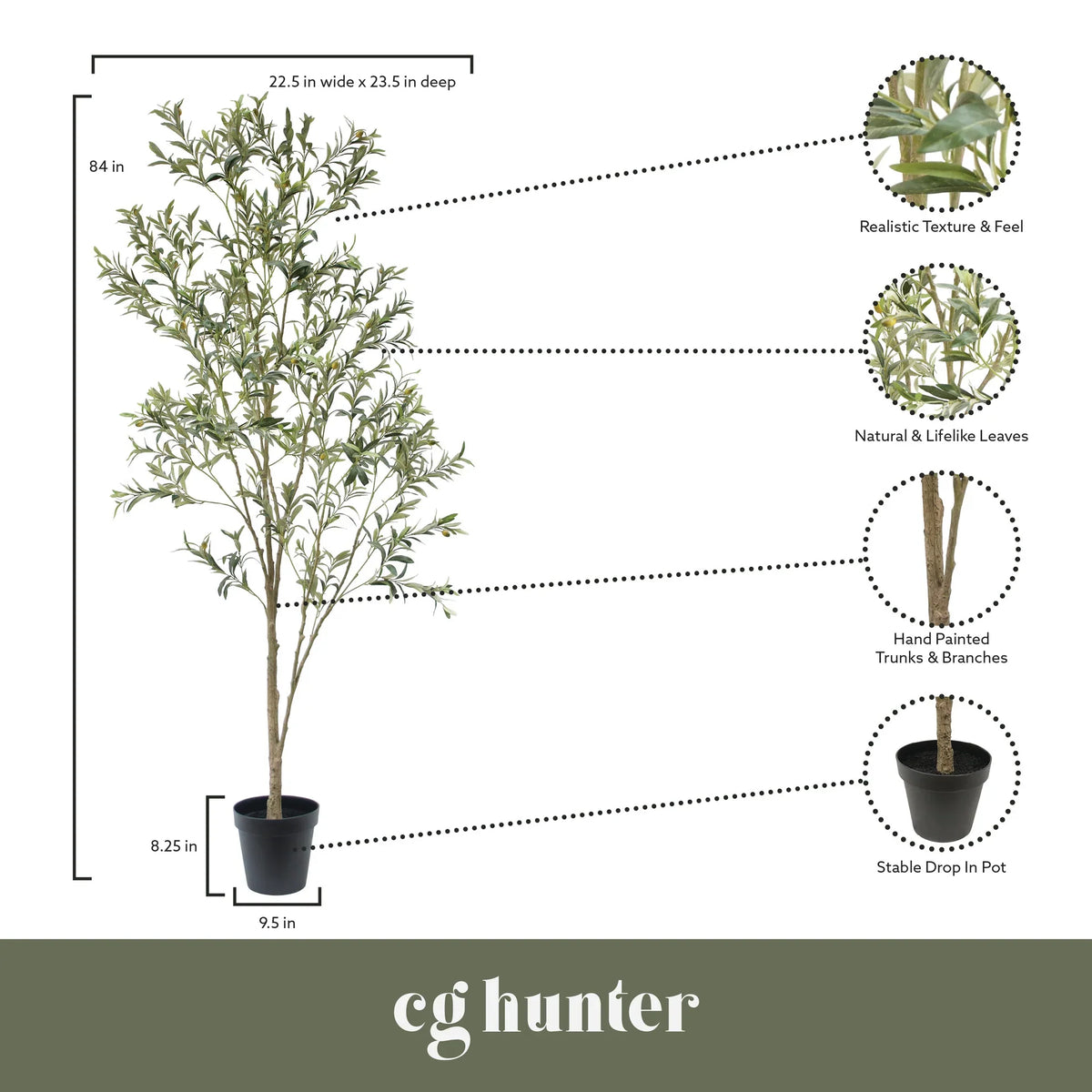 7' Artificial Wispy Olive Tree
