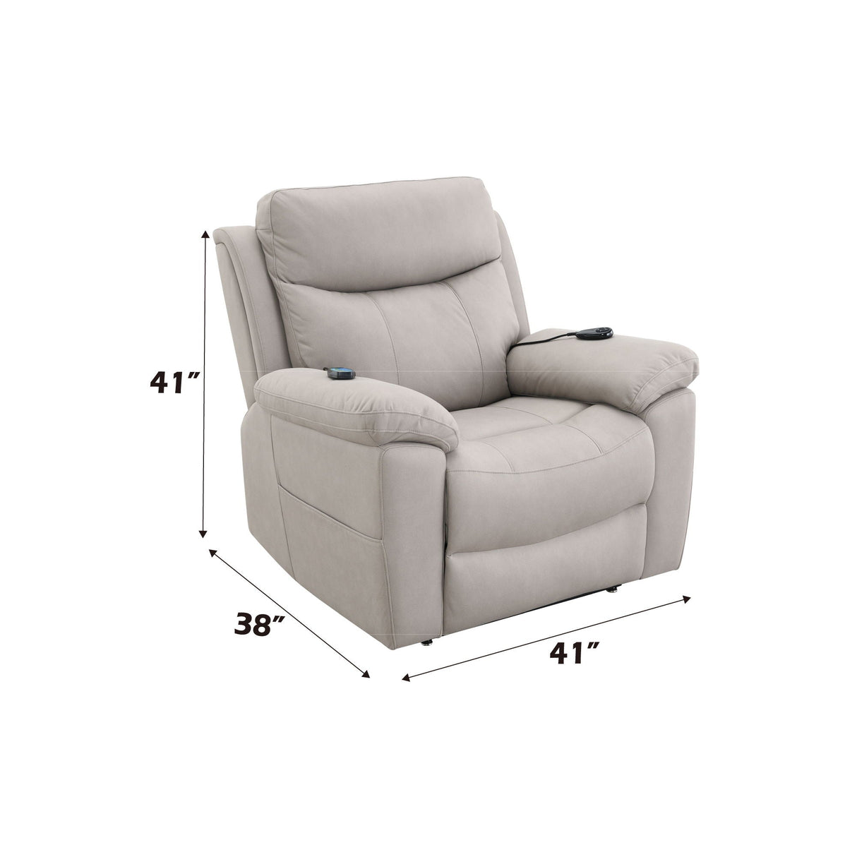 Chriki Power Motion Recliner With Lift Heating Massage Chair - Beige