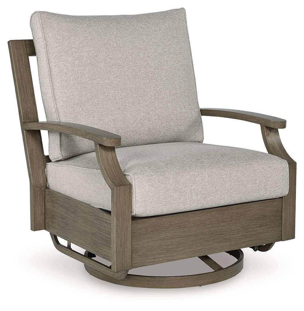 Rainier Ranch - Swivel Glider Chair With Cushion - Brown / Beige - Best Buy Furniture