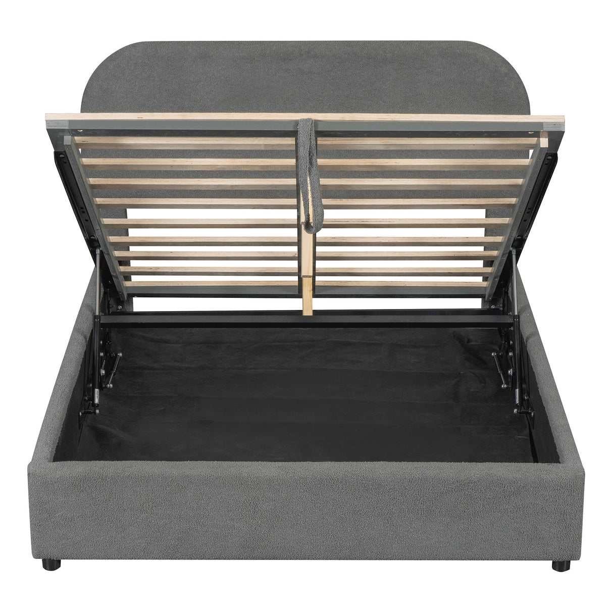 Upholstered Platform Bed With Hydraulic Storage System