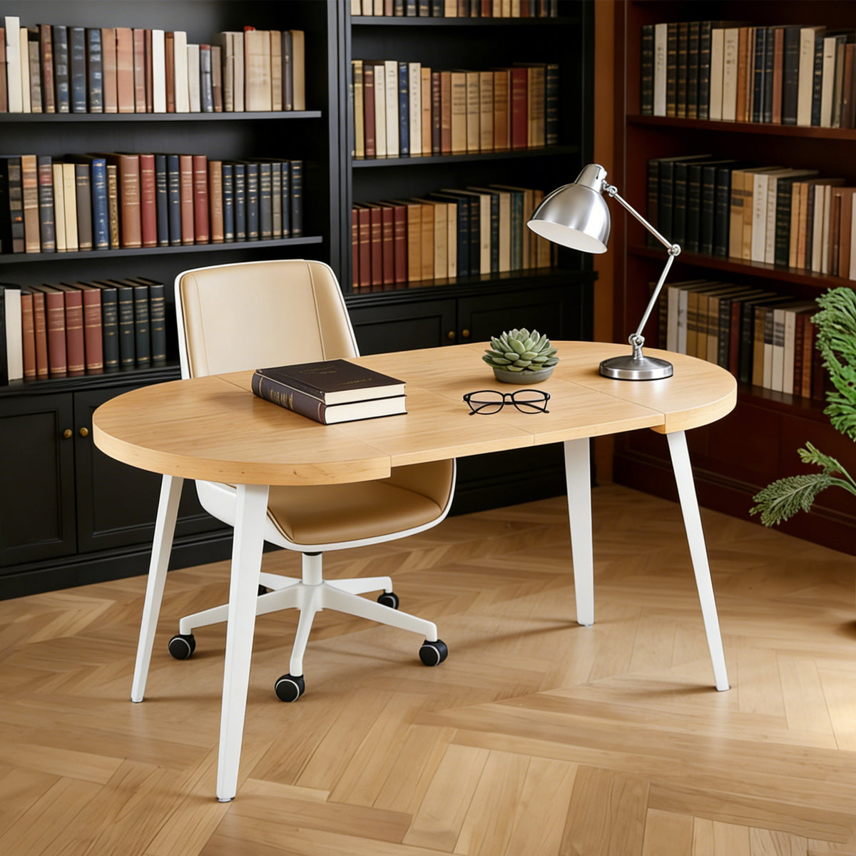Extendable Dining Table with Metal Legs