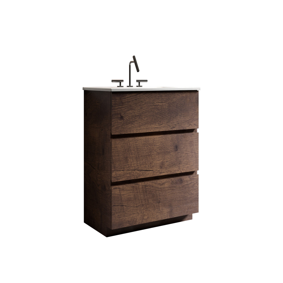 TIA 24-Inch Walnut Bathroom Vanity with Ceramic Sink, Walnut