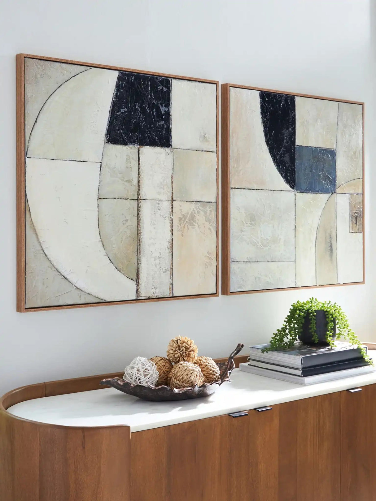 Bexlen - Wall Art Set (Set of 2) - Tan / Taupe / Black - Best Buy Furniture
