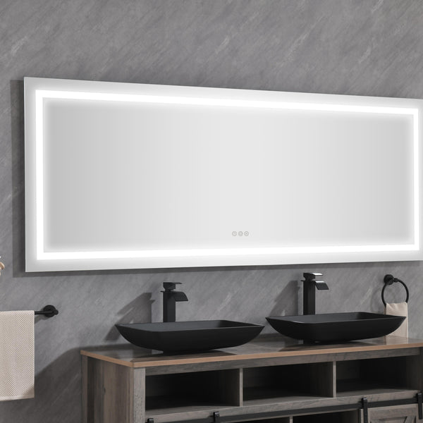 72" LED Bathroom Mirror with Front and Backlight