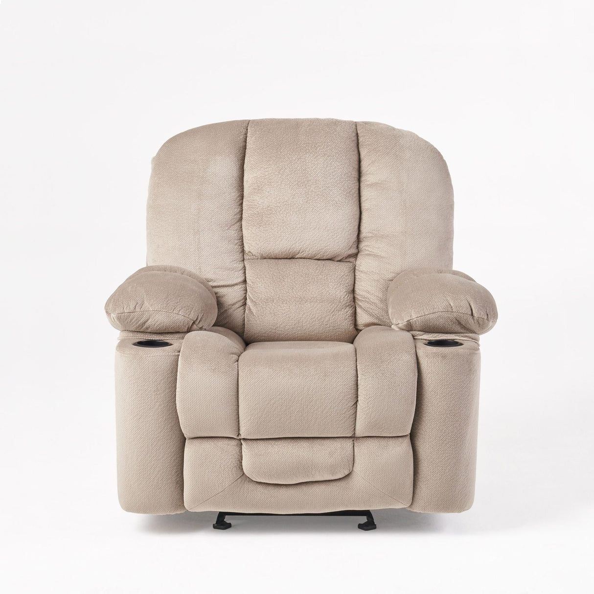 Luxurious Manual Recliner Chair With Skin-Friendly Fabric And Dual Cup Holders - Best Buy Furniture
