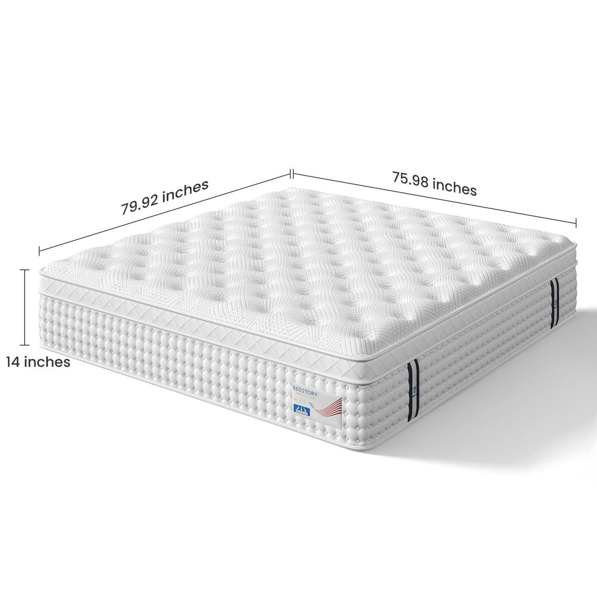 14" King Hybrid Mattress, Memory Foam & Pocket Spring Bed
