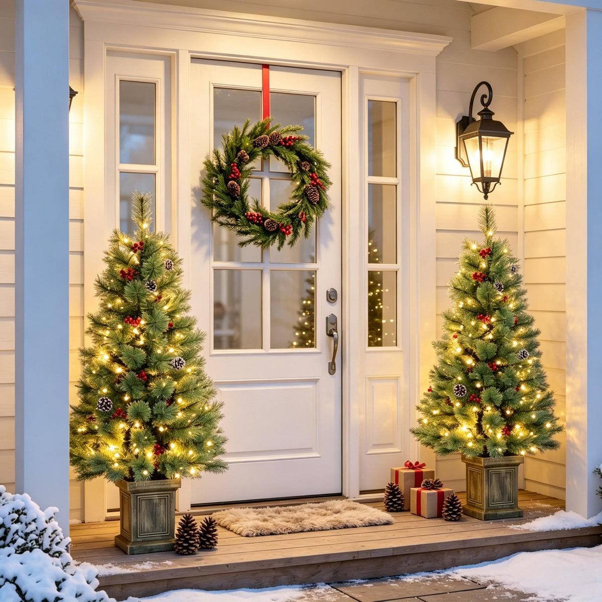 Set of 2, 4 ft Pre-Lit Christmas Trees