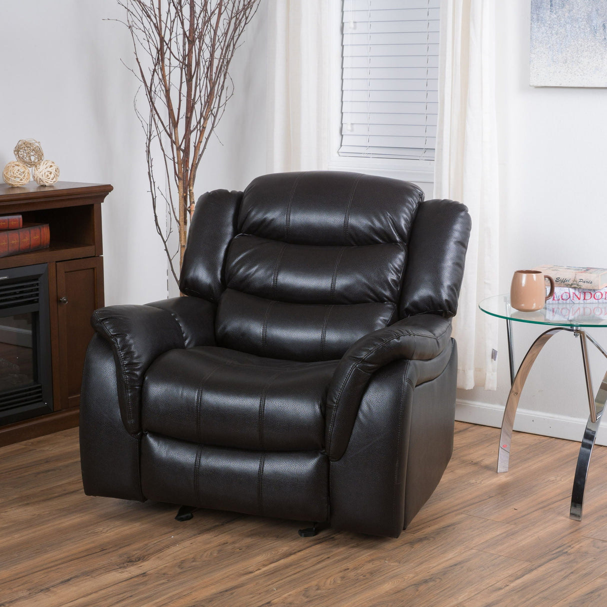 Classic Design Recliner, Upholstery Recliner, Glider Recliner - Black Berry - Best Buy Furniture