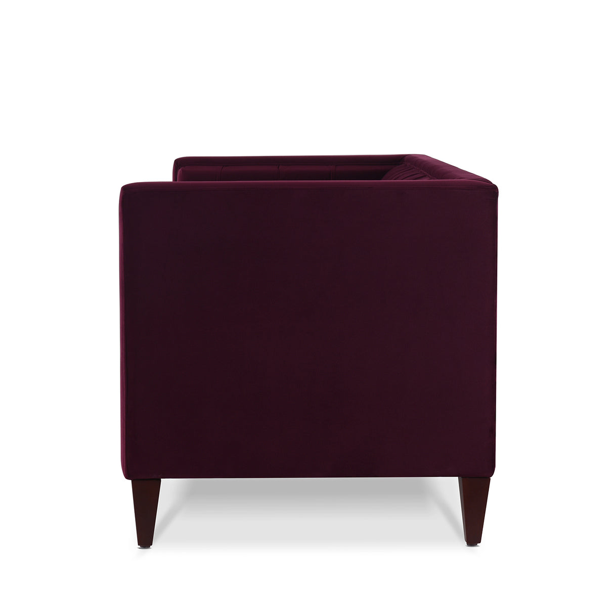 Jack 84" Modern Tuxedo Tufted Sofa, Burgundy Velvet