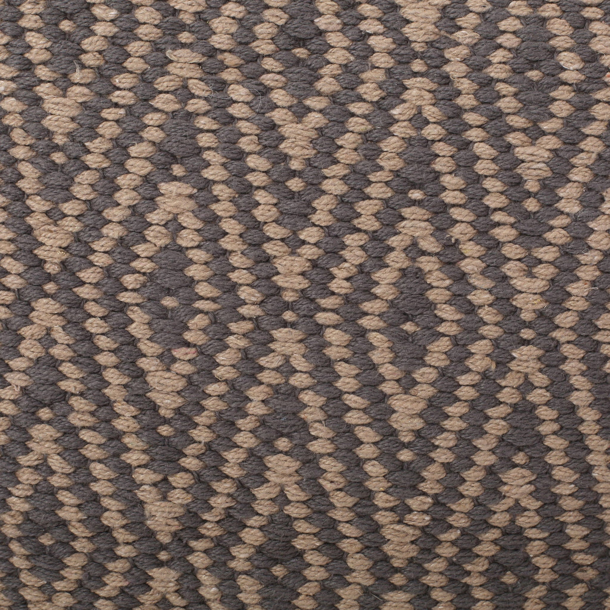 Amuleto Hand Loomed Cotton Pouf - Dark Gray / Brown