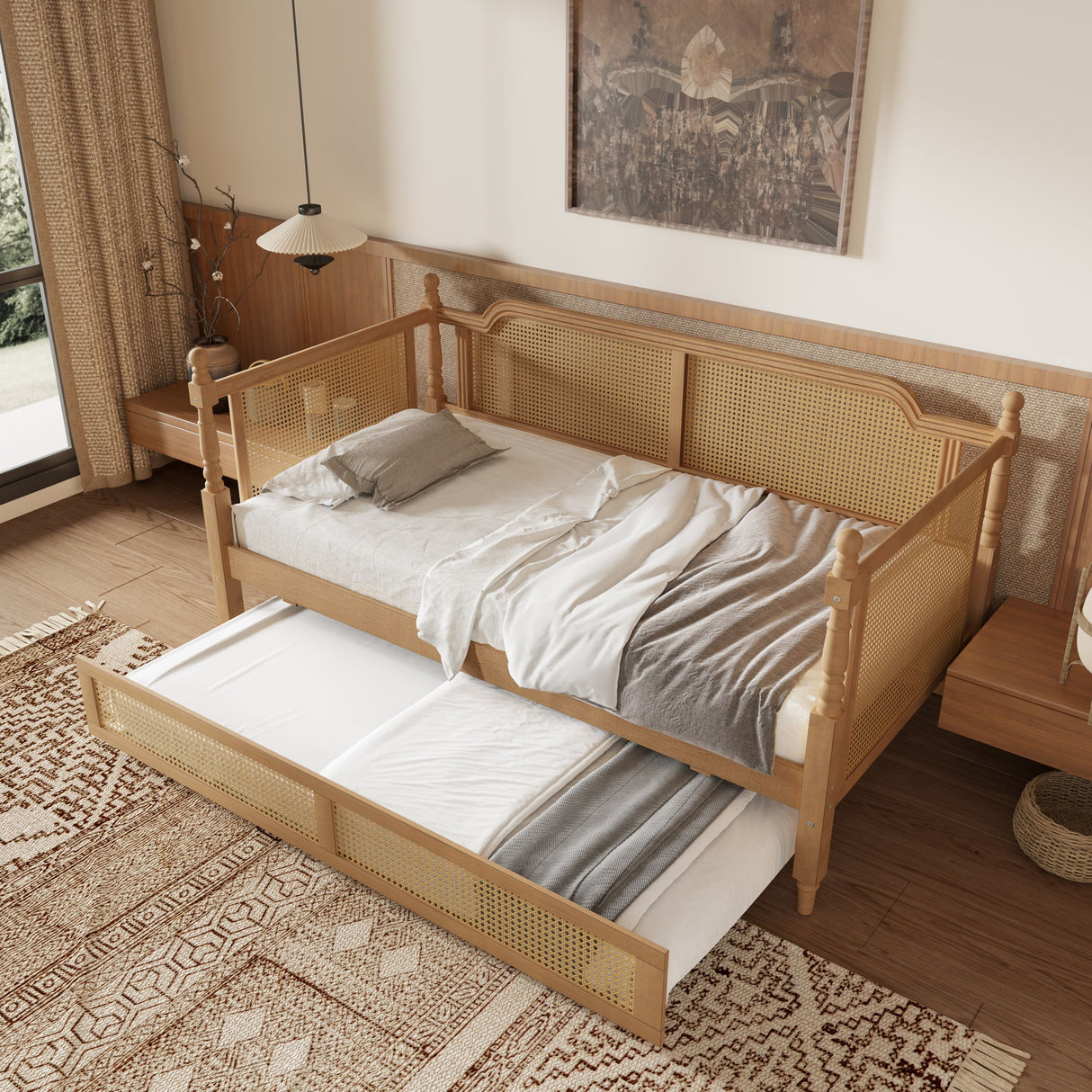 Traditional Style Daybed With Trundle