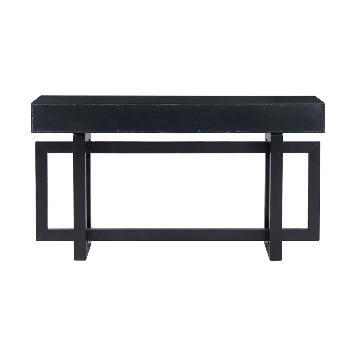 Elegant Console Table with Three Drawers - Black or Antique Gray