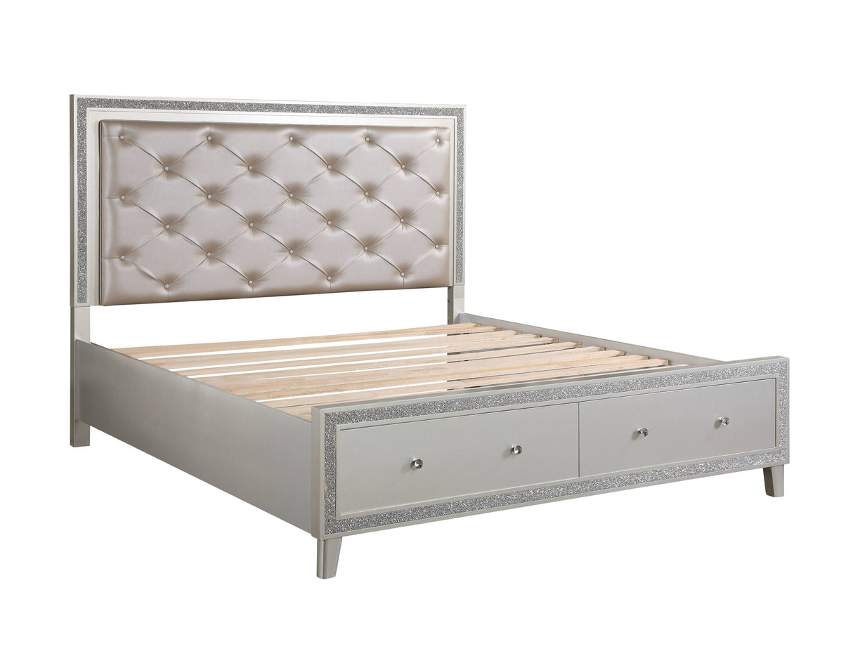 Sliverfluff Bed With LED Storage