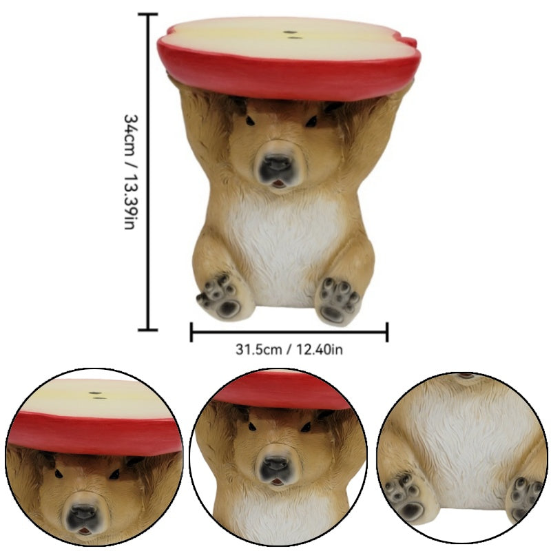 14" Capybara Holding Apple Slice Stool