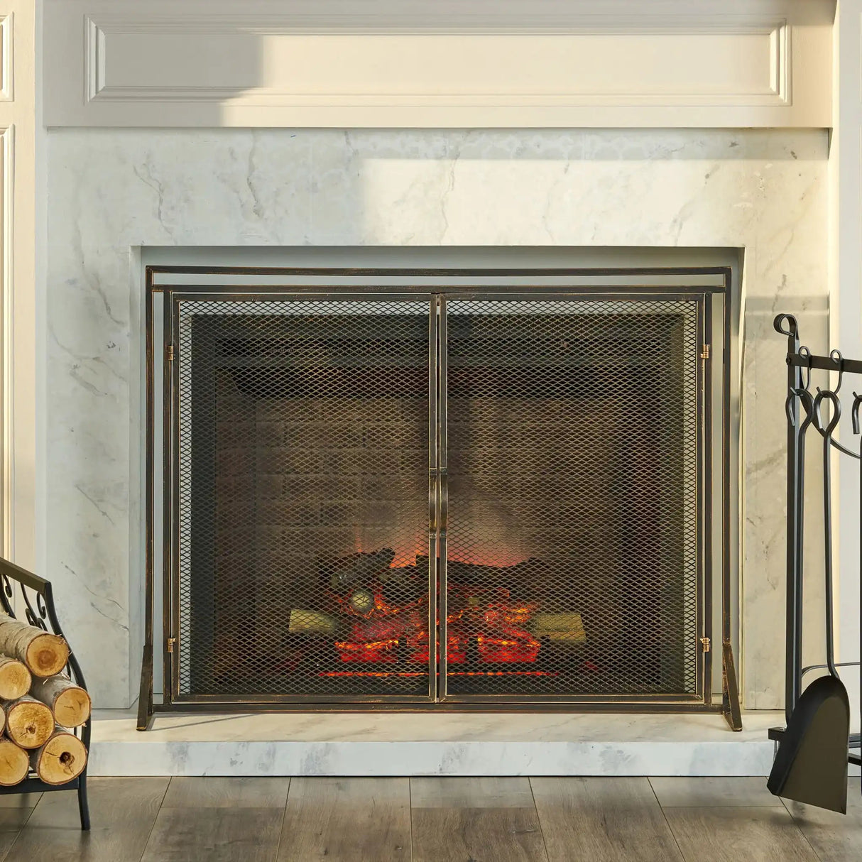 Samantha - Iron Fireplace Screen 2 Door Design - Best Buy Furniture