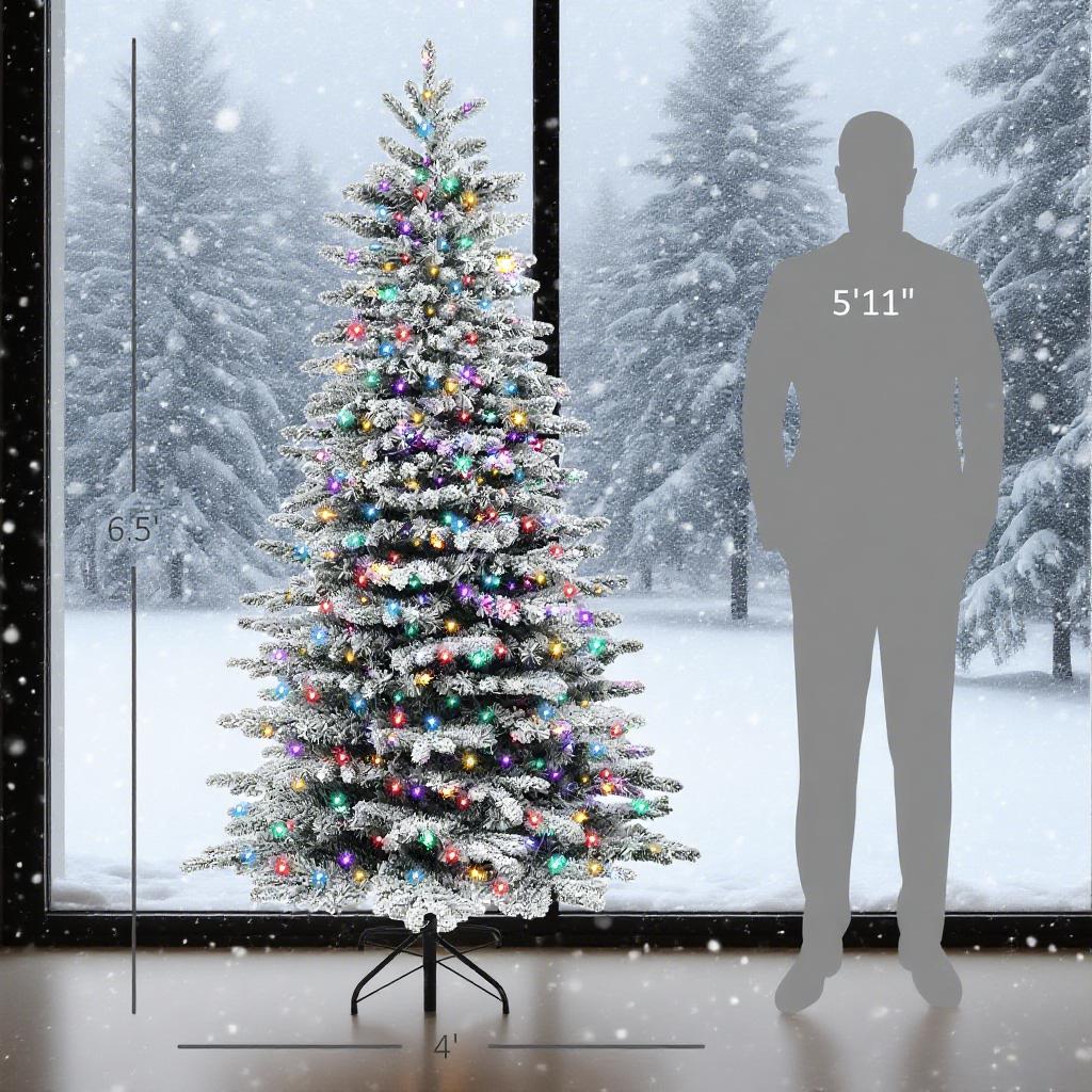 6.5ft Snow Flocked Artificial Christmas Tree