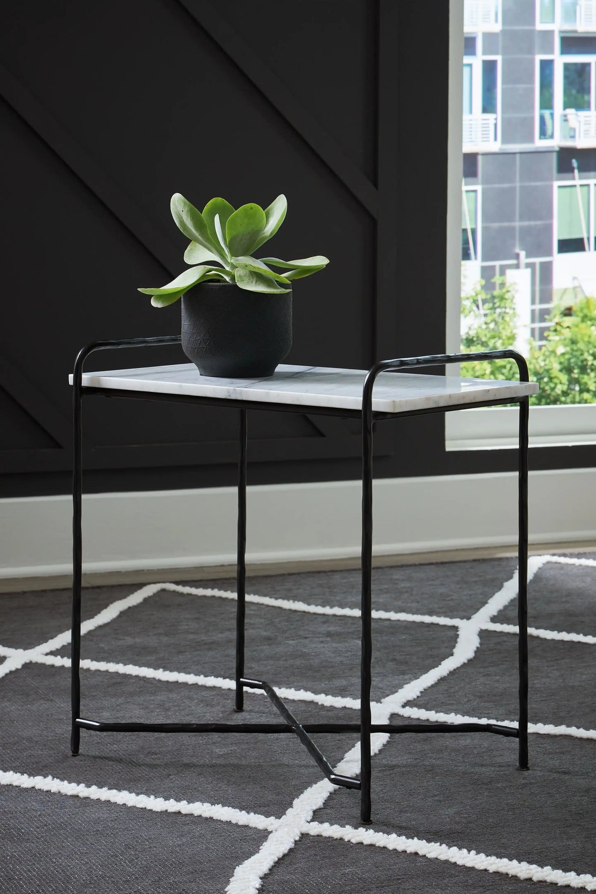 Ashber - Accent Table - White / Black - Best Buy Furniture