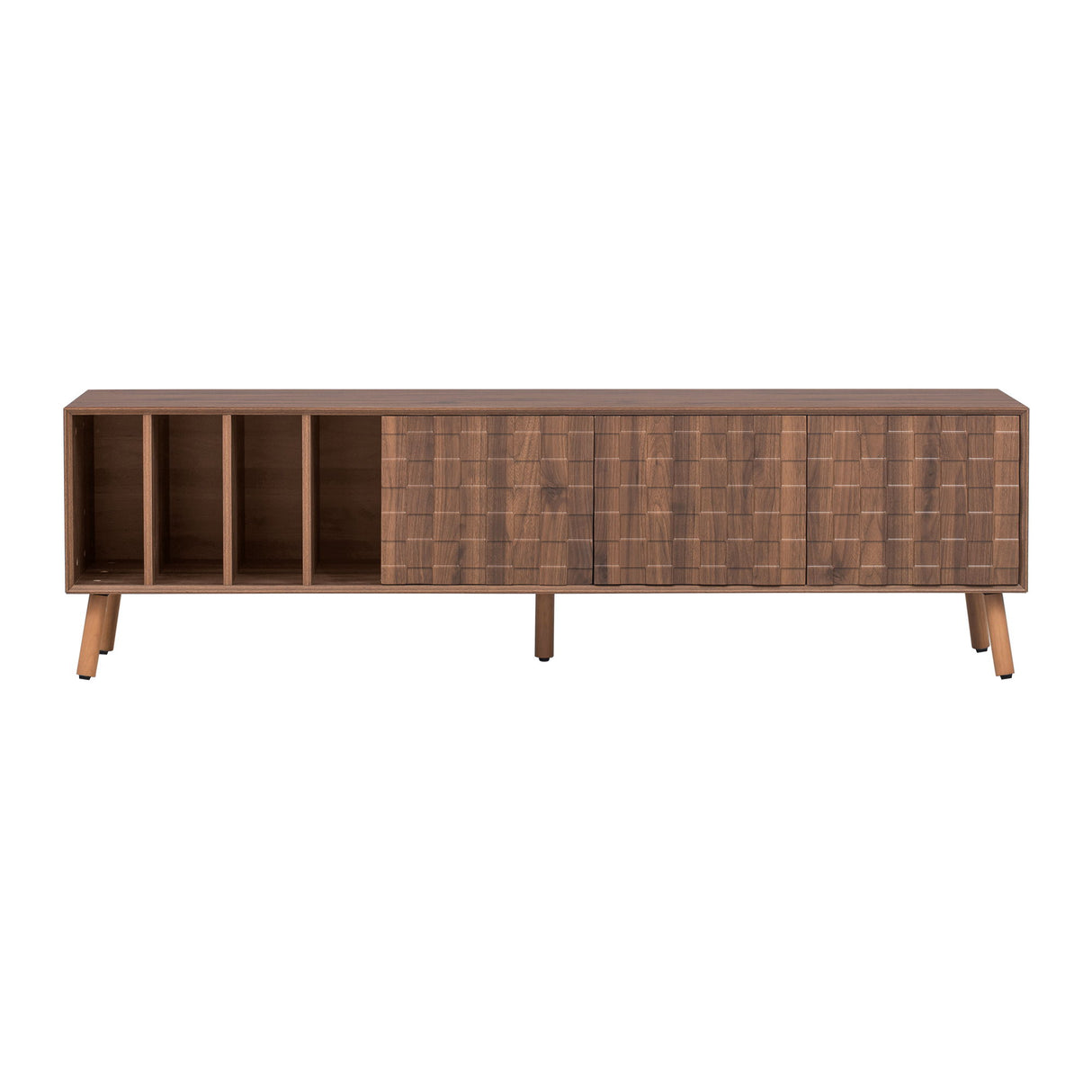 TV Stand, Cabinet For Living Room, Fits TVs Up To 80" - Walnut