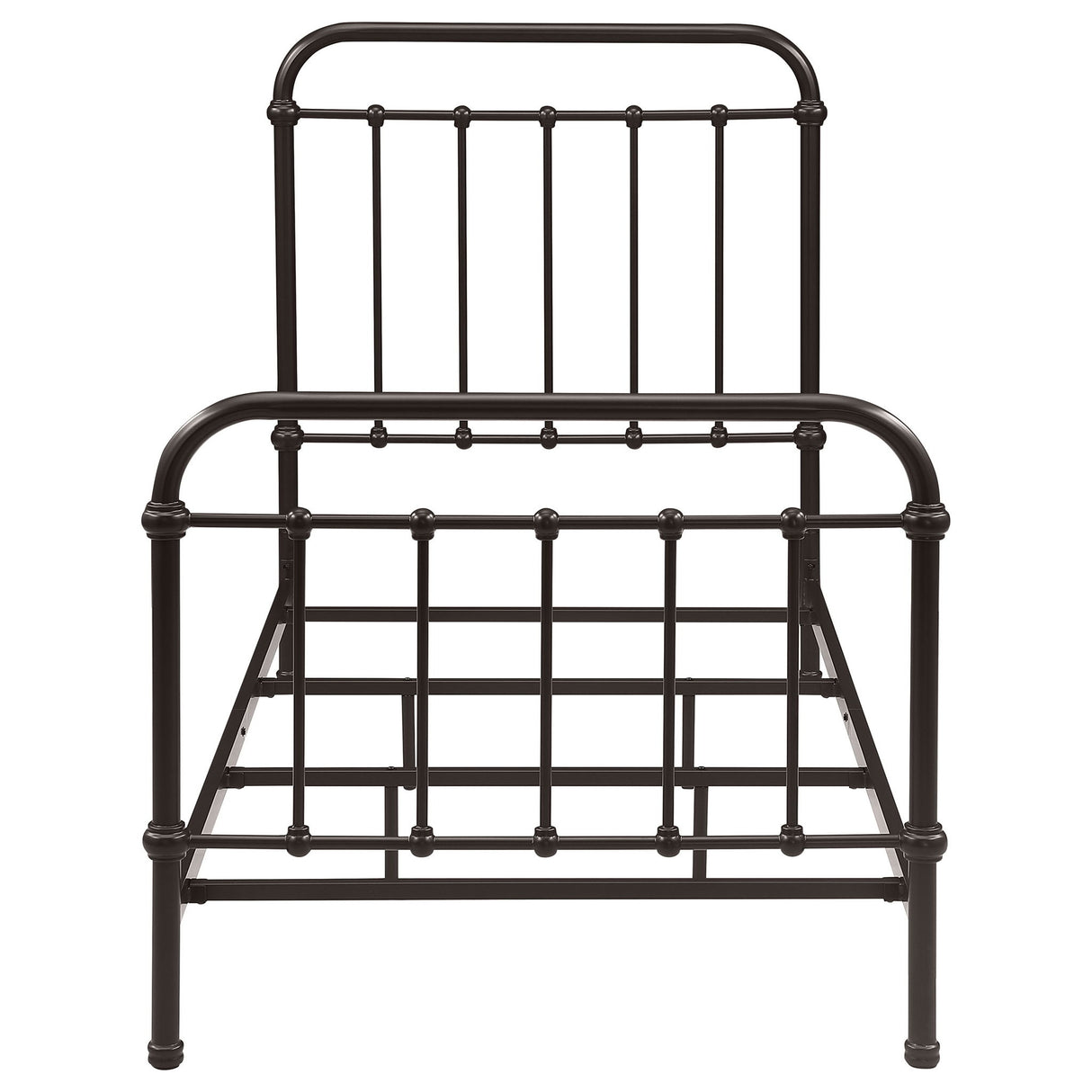 Twin Panel Bed With Ornate Design - Bronze