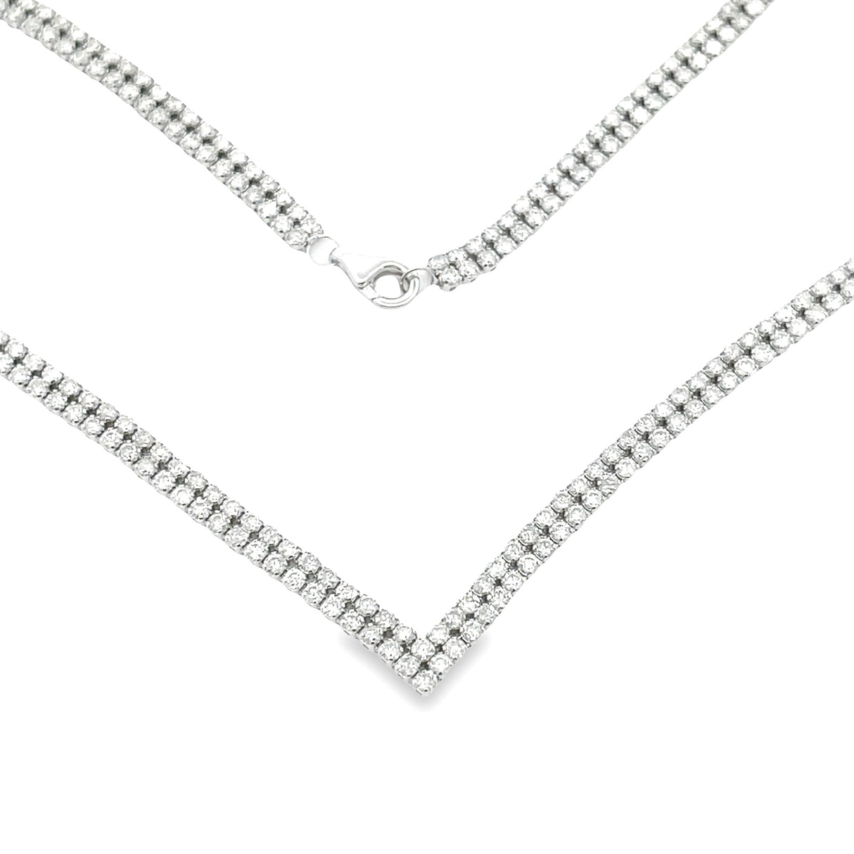 7.00ct Diamond Tennis Necklace 14KT White Gold