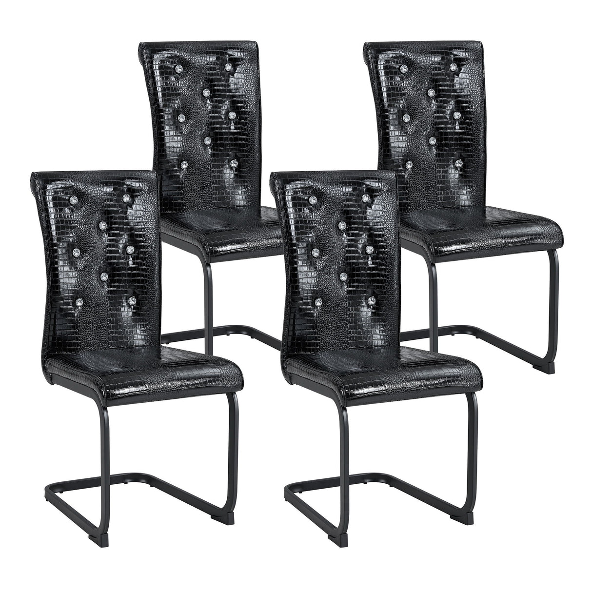 Alligator Skin Upholstered Dining Chairs